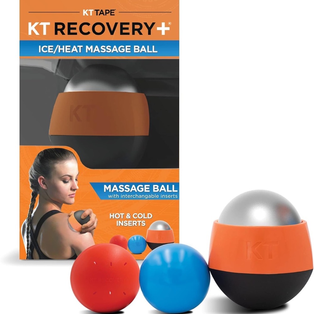 KT Tape Recovery+ Ice/Heat Therapeutic Pain Stress Massage Ball - Black/Orange